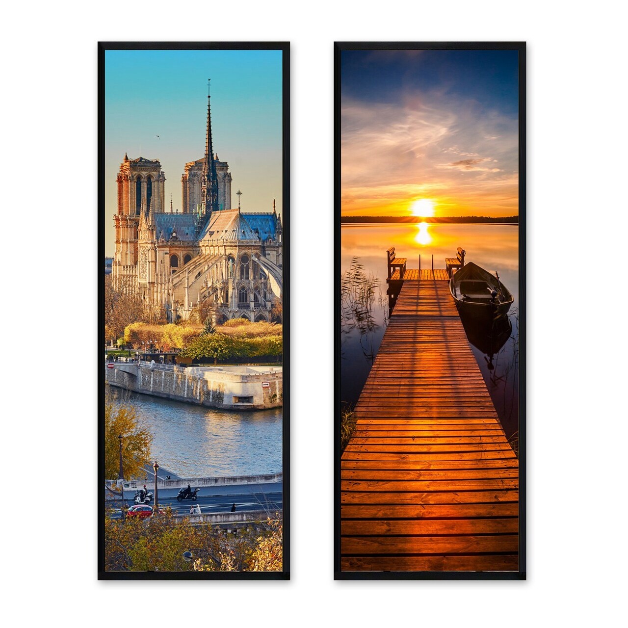 2 Packs 36.8x12.4in Picture Wall Frames Display Panoramic Photo Frame Gallery Poster Frames with Clear Plexiglass MDF Backboard for Family Photos Wedding Home Decor